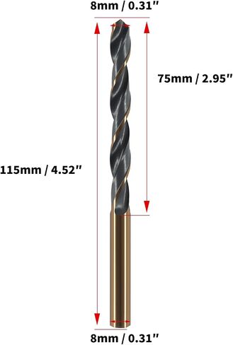 1Pcs Straight Handle Shank Twist Drill Bits High-Speed Steel Drilling Holes 8mm in Saudi Arabia
