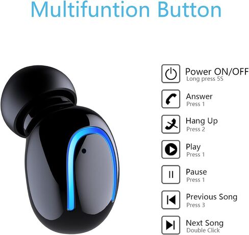 Mini Bluetooth Earbud Smallest Wireless Invisible Headphone with 6 Hour Playtime for iPhone and Android Smart Phones; in Microphone for Hands Free Calling, Volume Control,Sweat-Resistant,Lightweight in Saudi Arabia