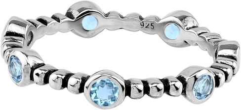 Silvershake Genuine Gemstone 925 Sterling Silver Minimalist Stackable Ring Jewelry for Teens or Women in Saudi Arabia