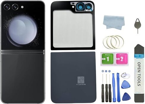 Galaxy Z Flip 5 Back Glass Replacement for Samsung Galaxy Z Flip 5 Back Cover Glass with Pre-Installed Tape and Camera Lens+Tools (Graphite) in Saudi Arabia