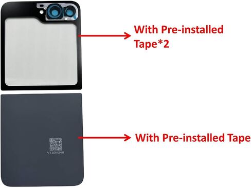 Galaxy Z Flip 5 Back Glass Replacement for Samsung Galaxy Z Flip 5 Back Cover Glass with Pre-Installed Tape and Camera Lens+Tools (Graphite) in Saudi Arabia