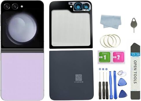 Galaxy Z Flip 5 Back Glass Replacement for Samsung Galaxy Z Flip 5 Back Cover Glass with Pre-Installed Tape and Camera Lens+Tools (Graphite) in Saudi Arabia