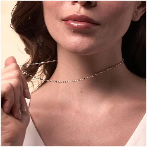 925 الفضة الاسترليني 1.5MM 2MM 3MM 4MM الفضة الخرزة الكرة سلسلة قلادة، 14K الذهب مطلي الفضة الاسترليني قلادة الخرزة، صنع في إيطاليا، الرجال والنساء مجوهرات اكسسوارات، مطرز 16-30 بوصة in Kuwait
