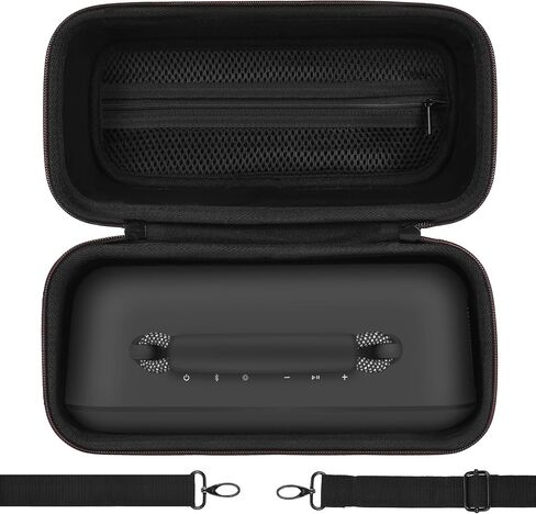 Portable Shell Case for Bose SoundLink Max Speaker, Hard Carrying Bag, Waterproof Travel Case with Shoulder Strap and Handle - Black in Saudi Arabia