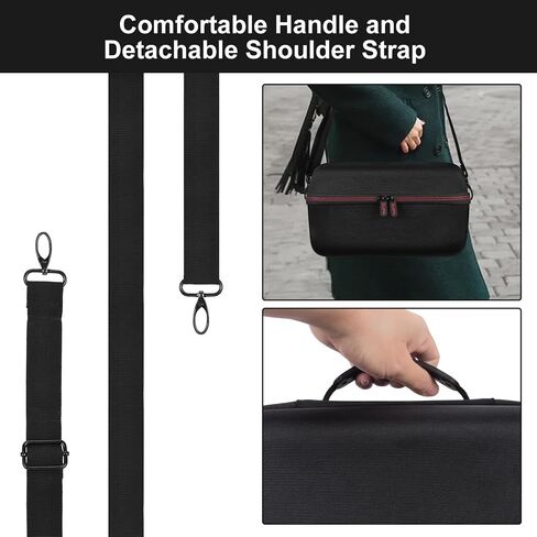 Portable Shell Case for Bose SoundLink Max Speaker, Hard Carrying Bag, Waterproof Travel Case with Shoulder Strap and Handle - Black in Saudi Arabia