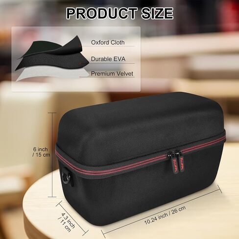 Portable Shell Case for Bose SoundLink Max Speaker, Hard Carrying Bag, Waterproof Travel Case with Shoulder Strap and Handle - Black in Saudi Arabia