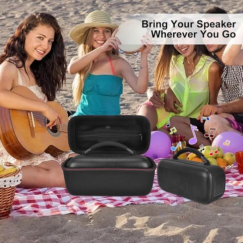 Portable Shell Case for Bose SoundLink Max Speaker, Hard Carrying Bag, Waterproof Travel Case with Shoulder Strap and Handle - Black in Saudi Arabia