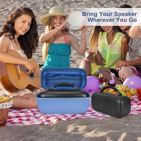 حافظة محمولة لمكبر الصوت Bose SoundLink Max، حقيبة حمل صلبة، حقيبة سفر مقاومة للماء مع حزام كتف ومقبض - أسود in Kuwait