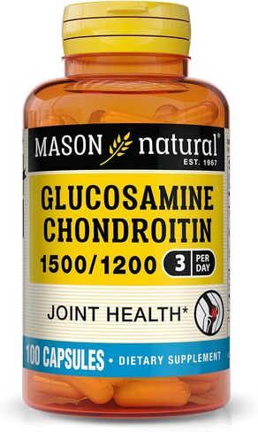 MASON NATURAL Glucosamine Chondroitin 1500/1200 with Vitamin C, Supports Joint Health for Normal Flexibility & Mobility*, 60 Capsules in Saudi Arabia