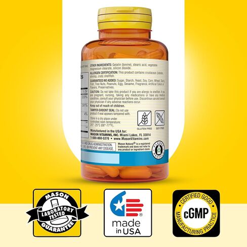 MASON NATURAL Glucosamine Chondroitin 1500/1200 with Vitamin C, Supports Joint Health for Normal Flexibility & Mobility*, 60 Capsules in Saudi Arabia