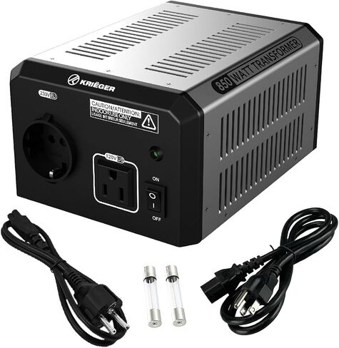 Krieger 850 Watt Voltage Transformer, 110/120V to 220/240V Step Up Step Down Voltage Converter with AC Outlets, MET Approved Under UL, CSA in Saudi Arabia