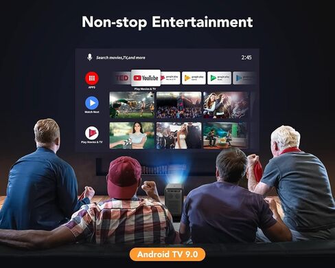 [Electric Focus/Auto Correction] 800 ANSI Ultra HD Projecto COI Native 1080P Support Android TV9.0 5G WiFi Bluetooth HD Outdoor Projector 4K Support,4P4D/Zoom/Portable Mini Movie Projectorn Pone/Lapto in Saudi Arabia