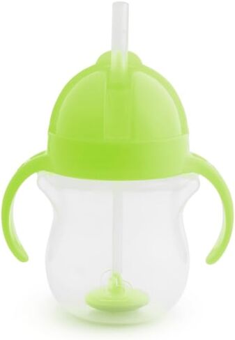 Munchkin Weighted Straw Sippy Cups for Toddlers 7oz, Leak Proof, Freezer/Dishwasher Safe, Easy to Hold - Great toddler cups with straws, Supports Straw-use Education, Straw Cups (Green) in Saudi Arabia