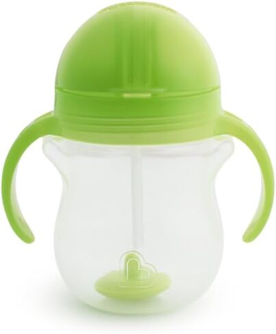 Munchkin Weighted Straw Sippy Cups for Toddlers 7oz, Leak Proof, Freezer/Dishwasher Safe, Easy to Hold - Great toddler cups with straws, Supports Straw-use Education, Straw Cups (Green) in Saudi Arabia
