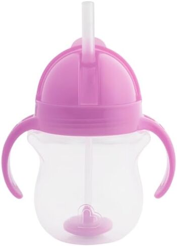 Munchkin Weighted Straw Sippy Cups for Toddlers 7oz, Leak Proof, Freezer/Dishwasher Safe, Easy to Hold - Great toddler cups with straws, Supports Straw-use Education, Straw Cups (Green) in Saudi Arabia