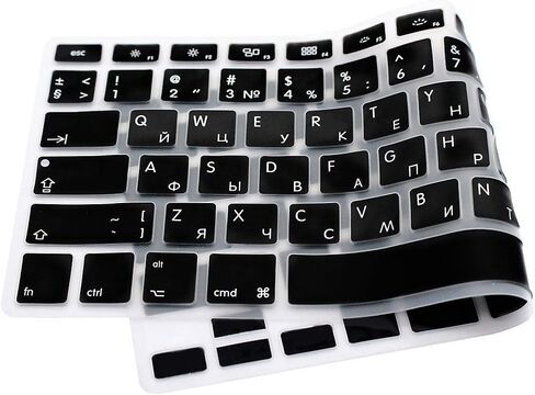 غطاء لوحة مفاتيح باللغة العربية لجهاز MacBook Pro 13 بوصة 15 بوصة 17 بوصة (مع أو بدون شاشة عرض ريتينا) غلاف سيليكون لجهاز iMac وAir 13 بوصة، إصدار الولايات المتحدة الأمريكية والأوروبية - عربي/إنجليزي in Kuwait