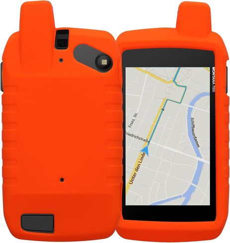 kwmobile Case Compatible with Garmin Montana 700i /750i - GPS Handset Navigation System Soft Silicone Skin Protective Cover - Orange in Saudi Arabia