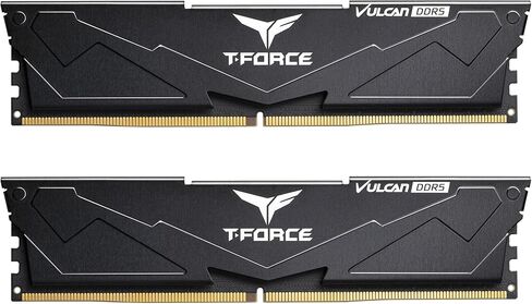 TEAMGROUP T-Force Vulcan DDR5 32GB (2x16GB) 6000MHz (PC5-48000) CL38 Intel XMP 3.0 & AMD Expo Compatible Desktop Memory Module Ram Black FLBD532G6000HC38GDC01 in Kuwait