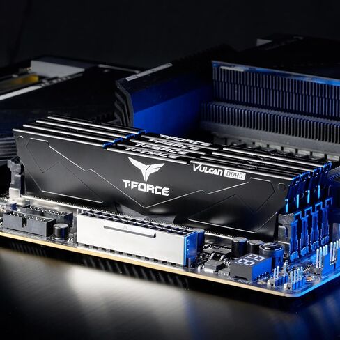 TEAMGROUP T-Force Vulcan DDR5 32GB (2x16GB) 6000MHz (PC5-48000) CL38 Intel XMP 3.0 & AMD Expo Compatible Desktop Memory Module Ram Black FLBD532G6000HC38GDC01 in Kuwait