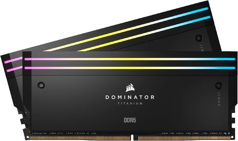 CORSAIR Dominator Titanium RGB DDR5 96GB (2x48GB) DDR5 7000MHz CL40 Intel XMP iCUE Compatible Computer Memory – Black (CMP96GX5M2B7000C40) in Saudi Arabia