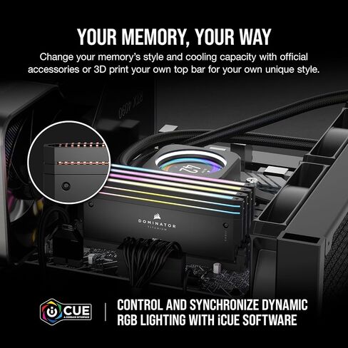 CORSAIR Dominator Titanium RGB DDR5 96GB (2x48GB) DDR5 7000MHz CL40 Intel XMP iCUE Compatible Computer Memory – Black (CMP96GX5M2B7000C40) in Saudi Arabia