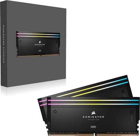 CORSAIR Dominator Titanium RGB DDR5 96GB (2x48GB) DDR5 7000MHz CL40 Intel XMP iCUE Compatible Computer Memory – Black (CMP96GX5M2B7000C40) in Saudi Arabia