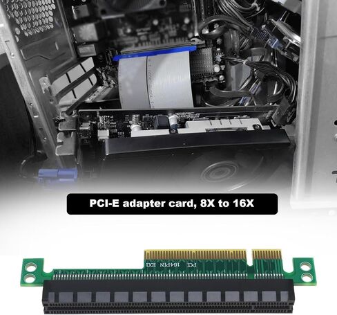 2PCS PCI-E 8X to 16x Expander Converter Riser Card Adapter Male to Female Expansion PCI-E 16X Extension Card Riser Card Protection Card in Saudi Arabia