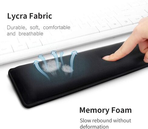Upgraded Keyboard Wrist Rest Pad - Comfortable Lightweight Memory Foam Wrist Rest Pad for Wrist Hand Rest Perfect for Gaming, Office (Black-B) in Saudi Arabia