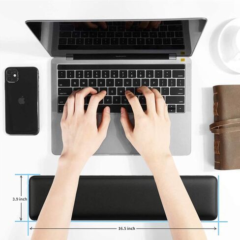 Upgraded Keyboard Wrist Rest Pad - Comfortable Lightweight Memory Foam Wrist Rest Pad for Wrist Hand Rest Perfect for Gaming, Office (Black-B) in Saudi Arabia