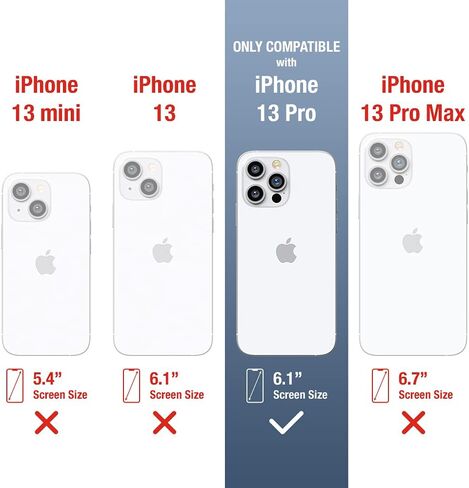 حافظة [AuraShield] لهاتف iPhone 13 Pro و2 واقي شاشة زجاجي مع 2 واقي عدسة الكاميرا (شفاف) in Saudi Arabia