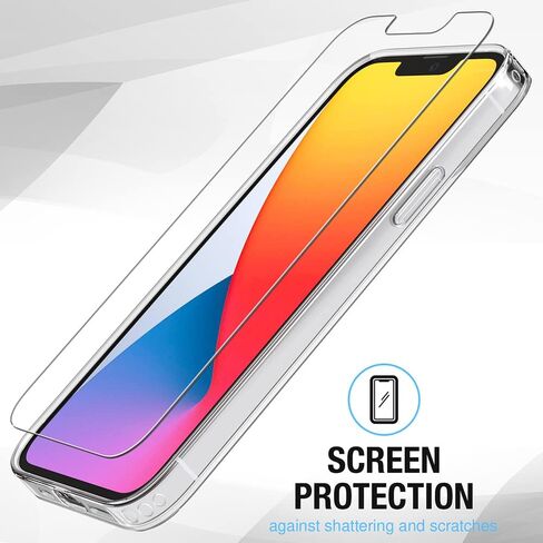 حافظة [AuraShield] لهاتف iPhone 13 Pro و2 واقي شاشة زجاجي مع 2 واقي عدسة الكاميرا (شفاف) in Saudi Arabia