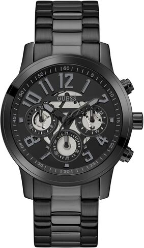 GUESS Men's 44mm Watch - Gold Tone Bracelet Black Dial Gold Tone Case in Kuwait