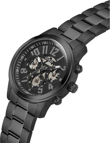GUESS Men's 44mm Watch - Gold Tone Bracelet Black Dial Gold Tone Case in Kuwait