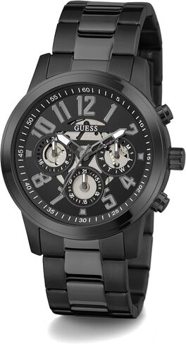 GUESS Men's 44mm Watch - Gold Tone Bracelet Black Dial Gold Tone Case in Kuwait