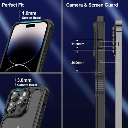 حافظة 5 في 1 لهاتف iPhone 14 Pro شفافة مع واقي شاشة، 2X شاشة من الزجاج المقوى + 2X واقي كاميرا، مقاومة للصدمات [حماية من الدرجة العسكرية] حافظة هاتف TPU ناعمة ونحيفة لهاتف iPhone 14 Pro in Saudi Arabia