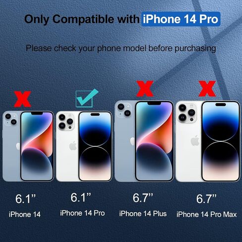 حافظة 5 في 1 لهاتف iPhone 14 Pro شفافة مع واقي شاشة، 2X شاشة من الزجاج المقوى + 2X واقي كاميرا، مقاومة للصدمات [حماية من الدرجة العسكرية] حافظة هاتف TPU ناعمة ونحيفة لهاتف iPhone 14 Pro in Saudi Arabia