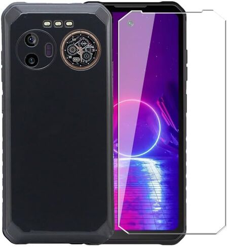 Case for IIIF150 B2 Ultra + Glass Screen Protector Tempered Film - Transparent Silicone Soft Flexible Bumper Shockproof TPU Protective Cover Shell for IIIF150 B2 Ultra (Black) in Saudi Arabia