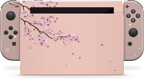 Tacky Design Flowers Japanese Cherry Blossom Skin Compatible with Nintendo Switch Skin - Premium Vinyl 3M Beige Stickers Set - Switch Skin Compatible with Joy Con, Console, Dock,- Decal Full Wrap in Saudi Arabia