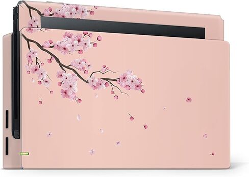Tacky Design Flowers Japanese Cherry Blossom Skin Compatible with Nintendo Switch Skin - Premium Vinyl 3M Beige Stickers Set - Switch Skin Compatible with Joy Con, Console, Dock,- Decal Full Wrap in Saudi Arabia