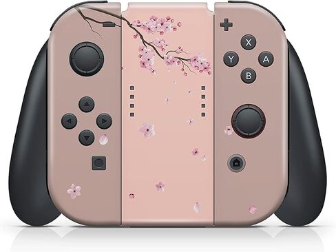 Tacky Design Flowers Japanese Cherry Blossom Skin Compatible with Nintendo Switch Skin - Premium Vinyl 3M Beige Stickers Set - Switch Skin Compatible with Joy Con, Console, Dock,- Decal Full Wrap in Saudi Arabia