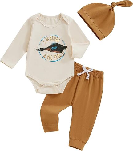 Baby Boys Duck Hunter Clothes Mallard Duck Long Sleeve Bodysuit Romper Legging 3Pcs Toddler Baby Hunting Outfit Stuff in Saudi Arabia