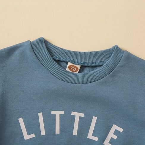 Toddler Newborn Baby Boy Outfit Long Sleeve Little Dude Print Sweatshirt Top Long Pants Infant Fall Winter 2PCS in Saudi Arabia