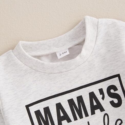 Toddler Newborn Baby Boy Outfit Long Sleeve Little Dude Print Sweatshirt Top Long Pants Infant Fall Winter 2PCS in Kuwait