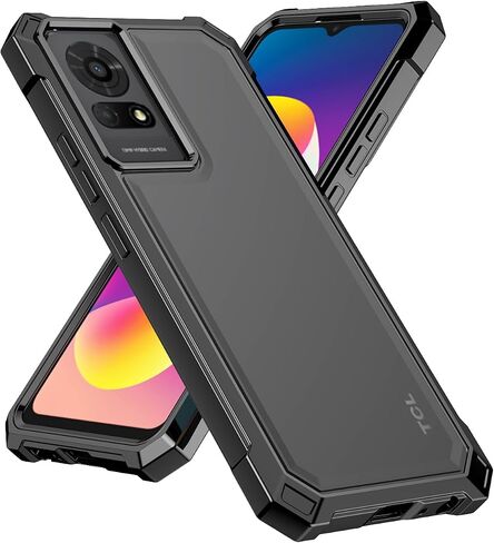 for TCL K24 Phone Case T434D + Tempered Glass Screen Protector,Electroplated PC Front Frame Soft TPU Transparent Back Cover,Lmpact Airbags Protective Case Cover for TCL K24 (Blue) in Saudi Arabia