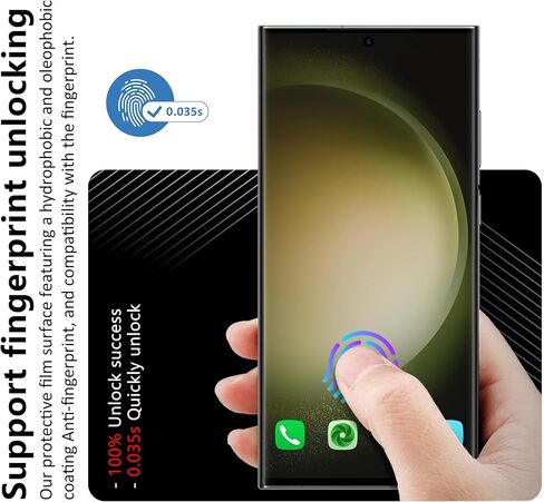 UTECTION 3 عبوات لهاتف Samsung Galaxy S23 Ultra/S22 Ultra واقي شاشة TPU [ليس زجاجيًا] [فتح بصمة الإصبع بنسبة 100%] [خالٍ من الفقاعات] فيلم حساس باللمس لهاتف S23 Ultra/ S22 Ultra 5G in Saudi Arabia