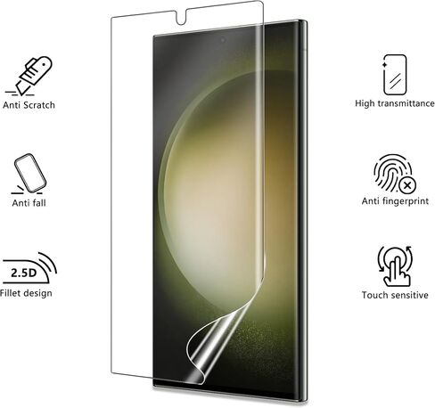 UTECTION 3 عبوات لهاتف Samsung Galaxy S23 Ultra/S22 Ultra واقي شاشة TPU [ليس زجاجيًا] [فتح بصمة الإصبع بنسبة 100%] [خالٍ من الفقاعات] فيلم حساس باللمس لهاتف S23 Ultra/ S22 Ultra 5G in Saudi Arabia