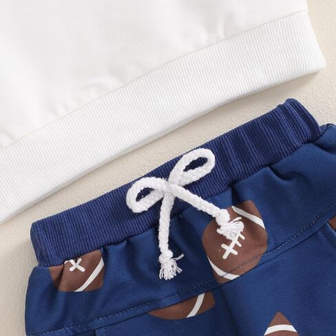 قميص من النوع الثقيل مطبوع عليه كرة القدم للأطفال الرضع مع بنطال مرن مكون من قطعتين ملابس للأطفال الصغار في الخريف والشتاء in Kuwait