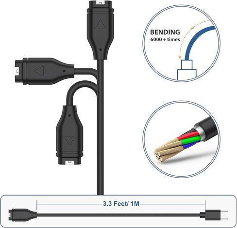 شاحن IEOVIEE USB C متوافق مع شاحن ساعة Garmin Fenix ​​7، كابل شحن لـ Garmin Fenix ​​7 7S 7X 6 6S 6X 5 5S 5X in Kuwait