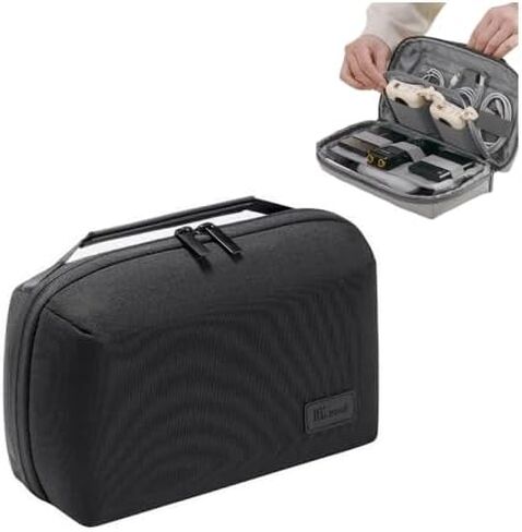 DOB SECHS Electronic Organizer Travel, Double Layers Digital Accessories Carrying Case, Cord Organizer Storage Pouch Bag for Cable, SD Card Case, USB Flash Drive, Power Bank, Adapter, Mini Tablet in Saudi Arabia