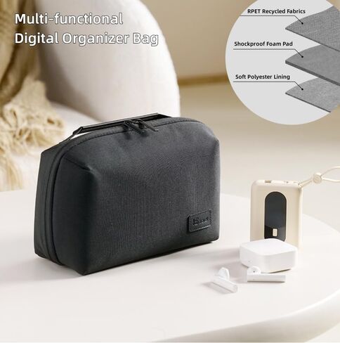DOB SECHS Electronic Organizer Travel, Double Layers Digital Accessories Carrying Case, Cord Organizer Storage Pouch Bag for Cable, SD Card Case, USB Flash Drive, Power Bank, Adapter, Mini Tablet in Saudi Arabia